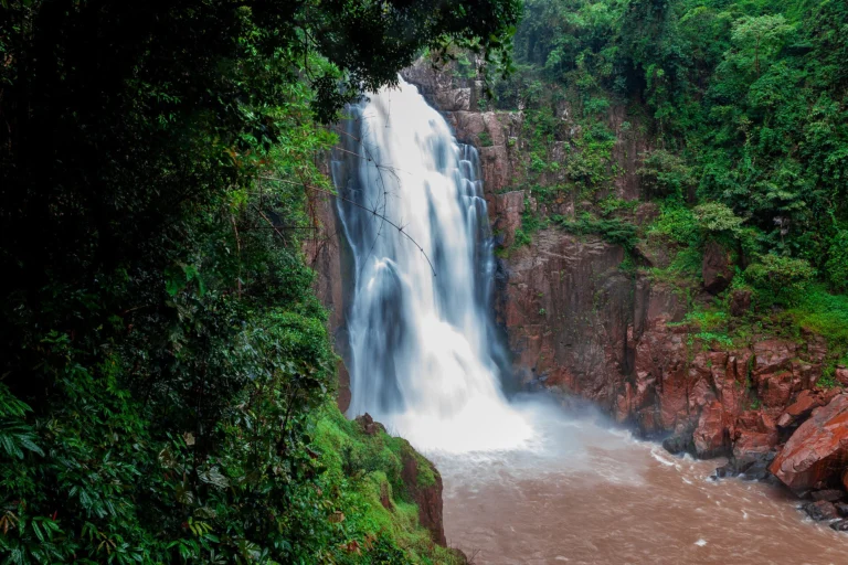 Haew Narok Waterfall plunging into the forest gorge in Khao Yai
